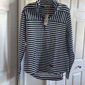 Long sleeve pullover with pocket and half zipper